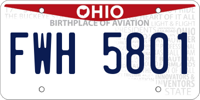 OH license plate FWH5801