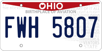 OH license plate FWH5807