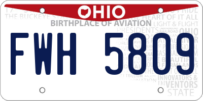 OH license plate FWH5809