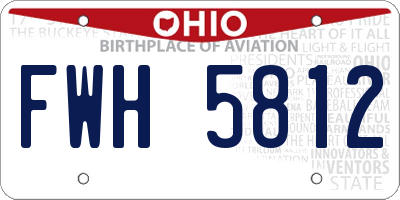 OH license plate FWH5812