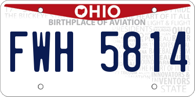 OH license plate FWH5814