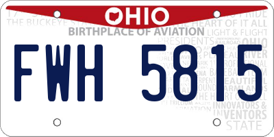 OH license plate FWH5815