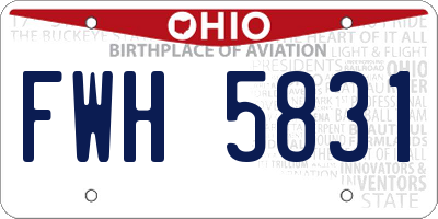 OH license plate FWH5831
