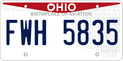 OH license plate FWH5835