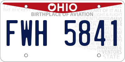 OH license plate FWH5841