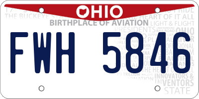OH license plate FWH5846
