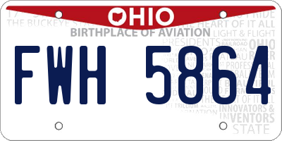 OH license plate FWH5864