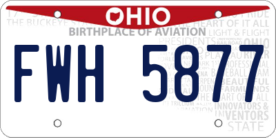 OH license plate FWH5877