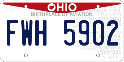 OH license plate FWH5902