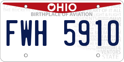 OH license plate FWH5910