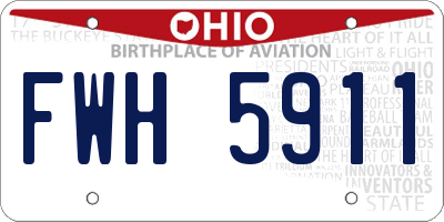 OH license plate FWH5911
