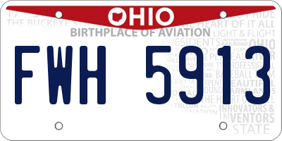 OH license plate FWH5913