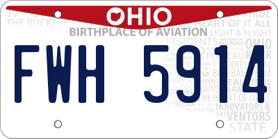 OH license plate FWH5914
