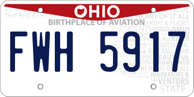 OH license plate FWH5917
