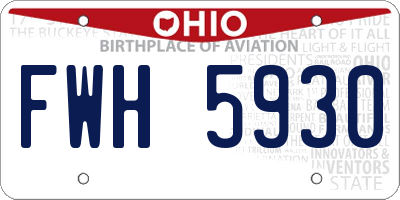 OH license plate FWH5930