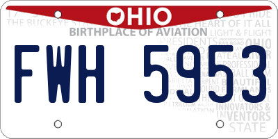 OH license plate FWH5953