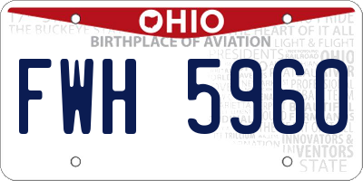 OH license plate FWH5960