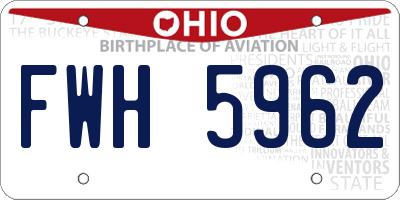 OH license plate FWH5962