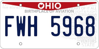 OH license plate FWH5968