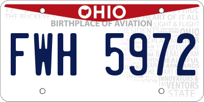 OH license plate FWH5972