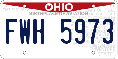 OH license plate FWH5973
