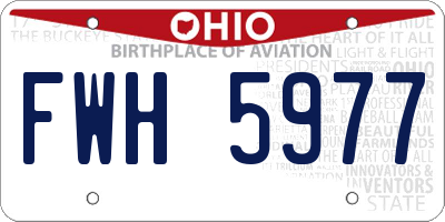 OH license plate FWH5977