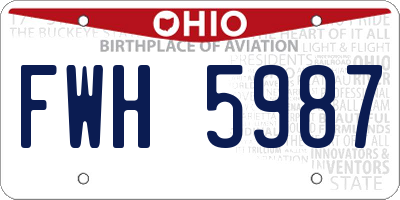 OH license plate FWH5987
