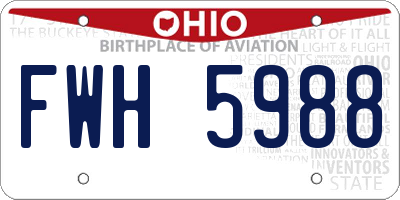 OH license plate FWH5988