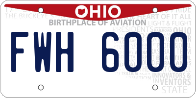 OH license plate FWH6000