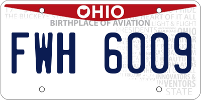 OH license plate FWH6009