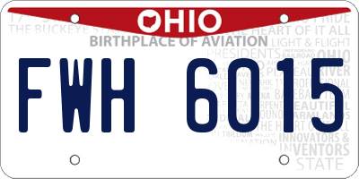 OH license plate FWH6015