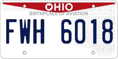 OH license plate FWH6018
