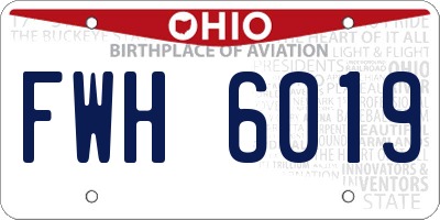 OH license plate FWH6019
