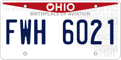 OH license plate FWH6021