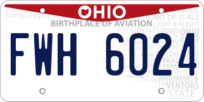 OH license plate FWH6024
