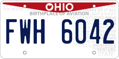 OH license plate FWH6042