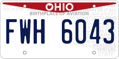 OH license plate FWH6043