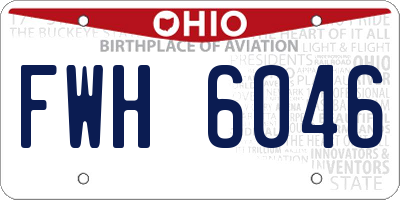 OH license plate FWH6046