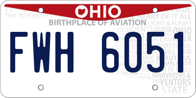 OH license plate FWH6051