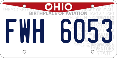 OH license plate FWH6053