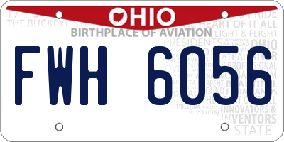 OH license plate FWH6056