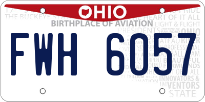 OH license plate FWH6057