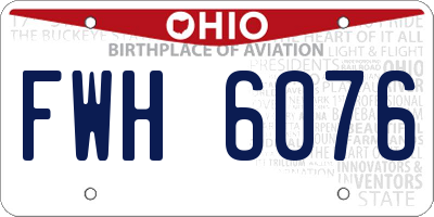 OH license plate FWH6076