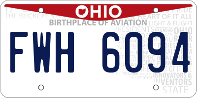 OH license plate FWH6094