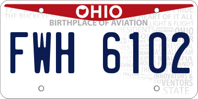 OH license plate FWH6102