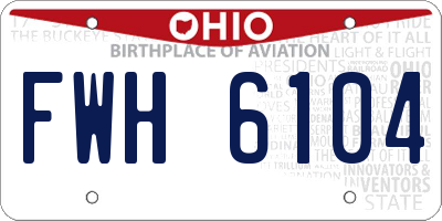 OH license plate FWH6104