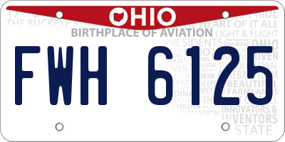 OH license plate FWH6125