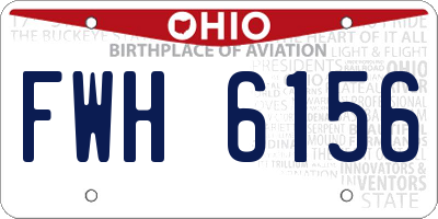 OH license plate FWH6156