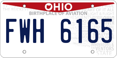OH license plate FWH6165
