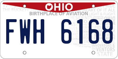 OH license plate FWH6168